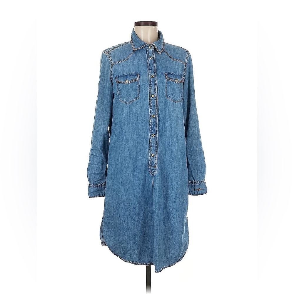 Ryan Michael Blue Denim Shirt Dress